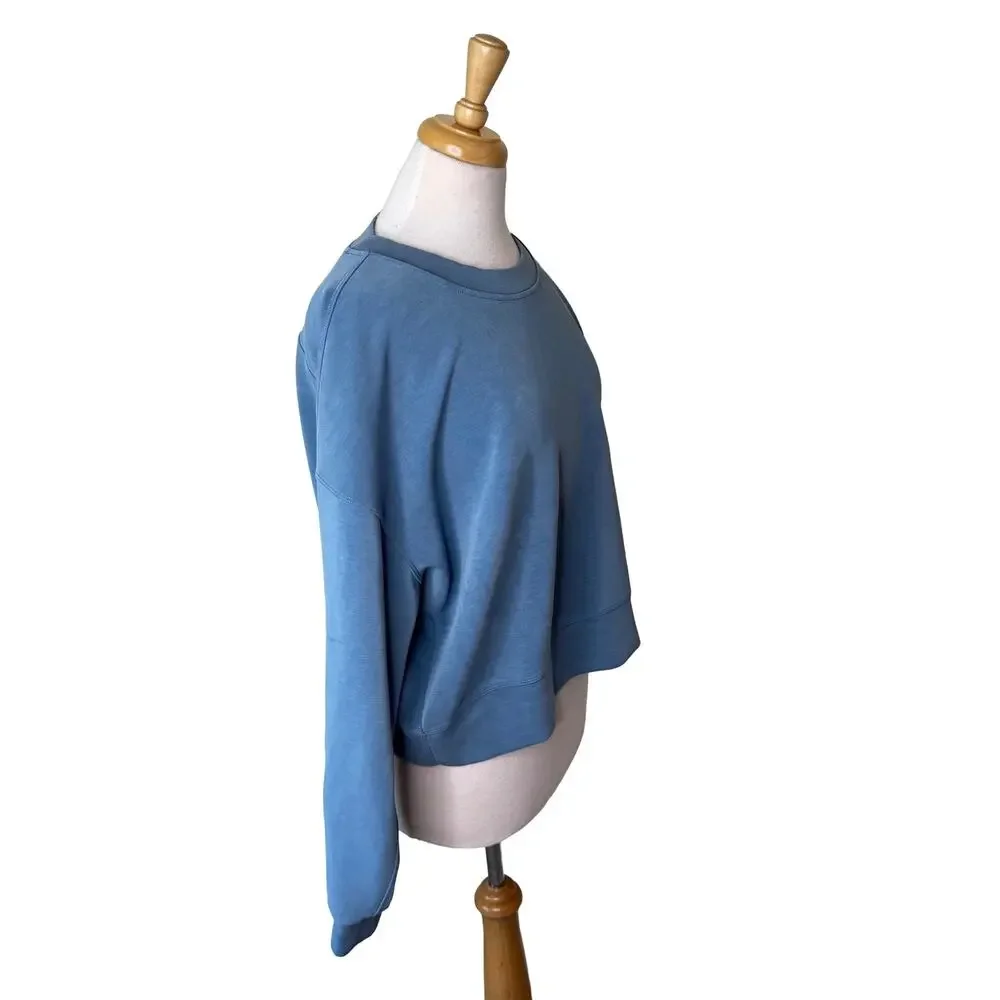 Lululemon Perfectly Oversized Cropped Crew Softstreme Wild Indigo Blue Size 10